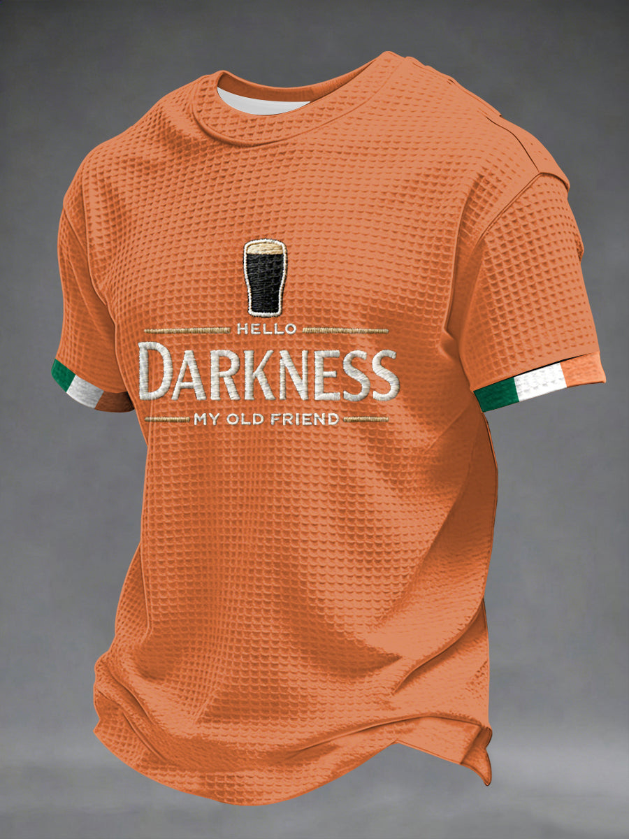 Pánske hello tma môj starý priateľ vafle s krátkymi rukávmi tričko