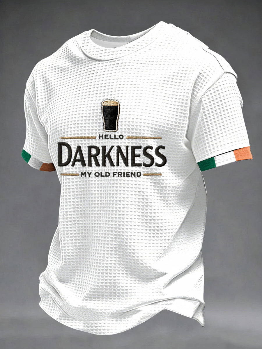 Pánske hello tma môj starý priateľ vafle s krátkymi rukávmi tričko