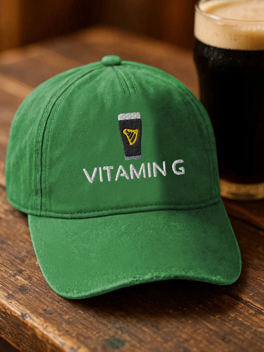 Unisex st. patrick's day vitamín g tlač klobúk