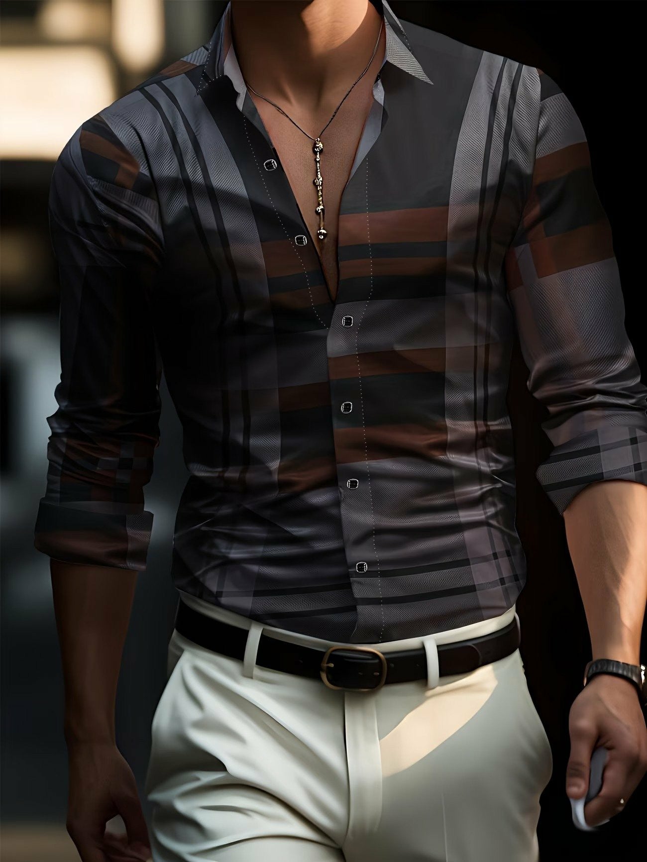 Pánske obchodné štýl tlačené tričko