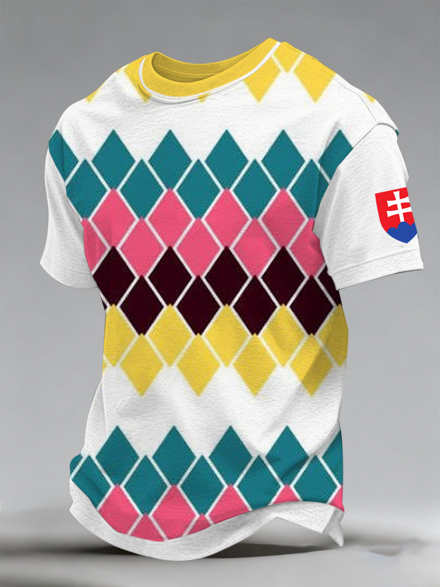 Pánske slovenské vlajky tlače tričko